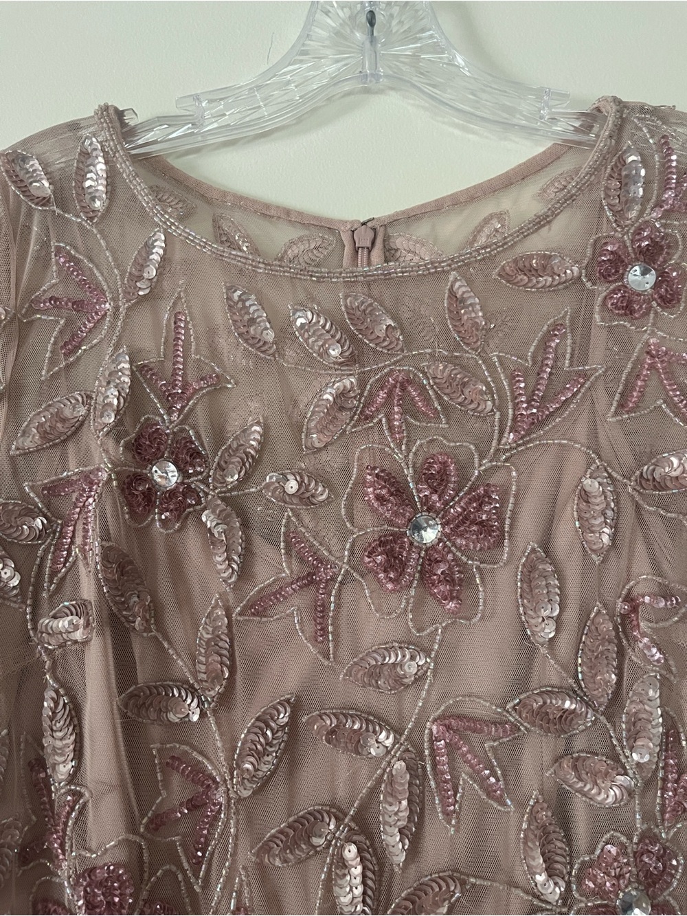 Adrianna Papell Mauve Embellished Dress - Picture 3 of 7
